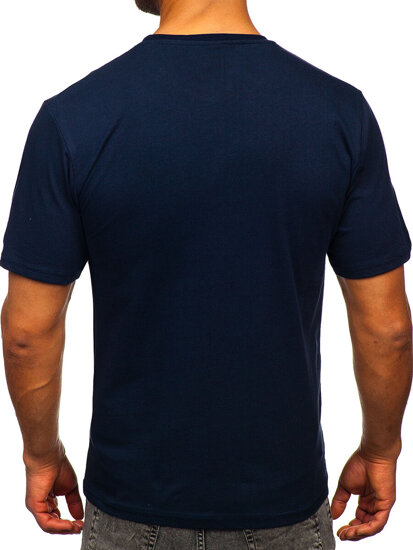 T-shirt in cotone con stampa da uomo blu Bolf 143000