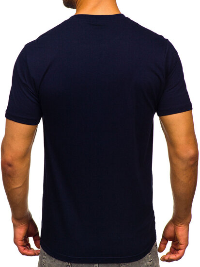 T-shirt in cotone con stampa da uomo blu Bolf 5052