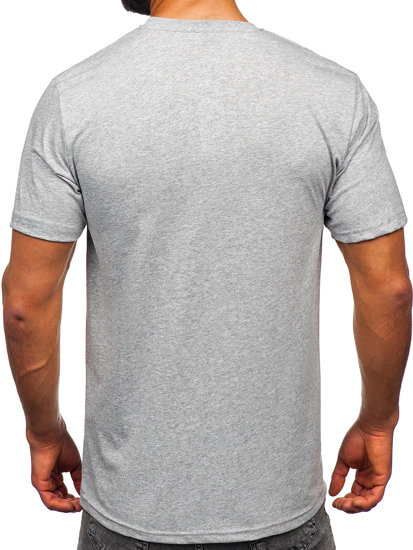 T-shirt in cotone con stampa da uomo grigia Bolf 14784