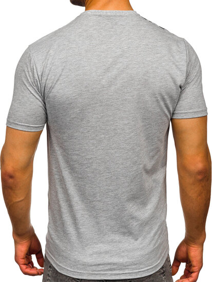 T-shirt in cotone con stampa da uomo grigio Bolf 5040