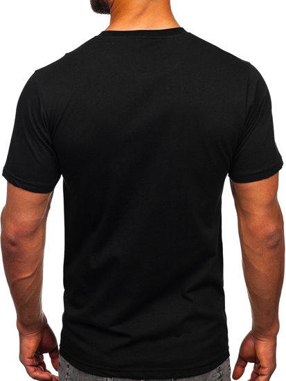 T-shirt in cotone con stampa da uomo nera Bolf 143017