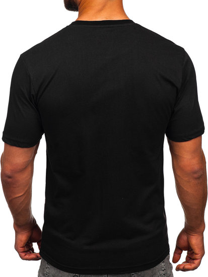 T-shirt in cotone con stampa da uomo nera Bolf 143020