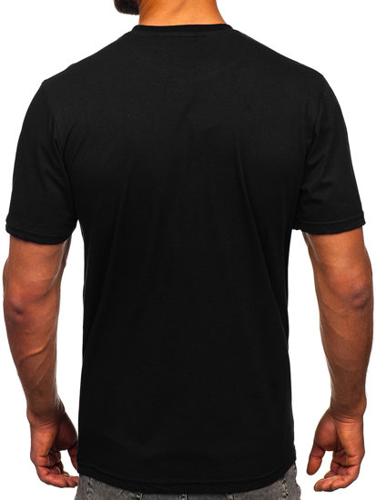 T-shirt in cotone con stampa da uomo nera Bolf 143021