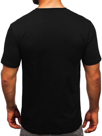 T-shirt in cotone con stampa da uomo nera Bolf 14748