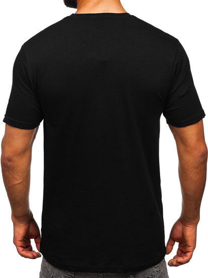 T-shirt in cotone con stampa da uomo nera Bolf 14751