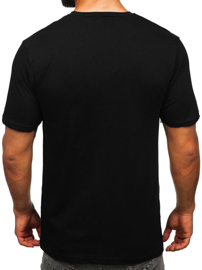 T-shirt in cotone con stampa da uomo nera Bolf 14761