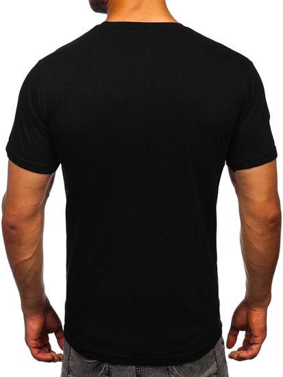 T-shirt in cotone con stampa da uomo nera Bolf CMR18