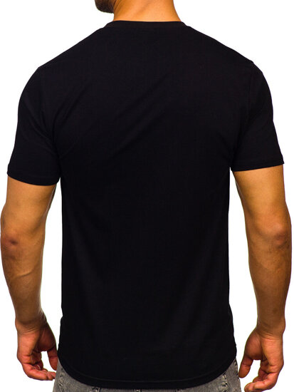 T-shirt in cotone con stampa da uomo nero Bolf 5052