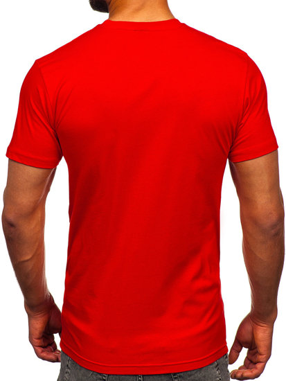 T-shirt in cotone con stampa da uomo rossa Bolf 143001