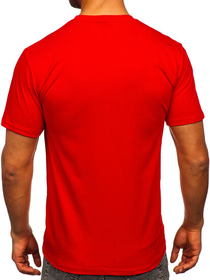 T-shirt in cotone con stampa da uomo rosso Bolf 143000