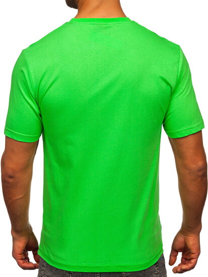 T-shirt in cotone con stampa da uomo verde chiaro Bolf 5035