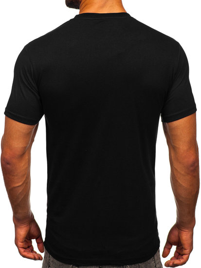 T-shirt in cotone con tasca da uomo nera Bolf 14507