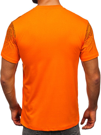 T-shirt in cotone da uomo arancione Bolf 14710