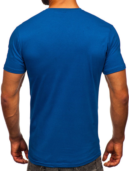 T-shirt in cotone da uomo azzurra Bolf 14514