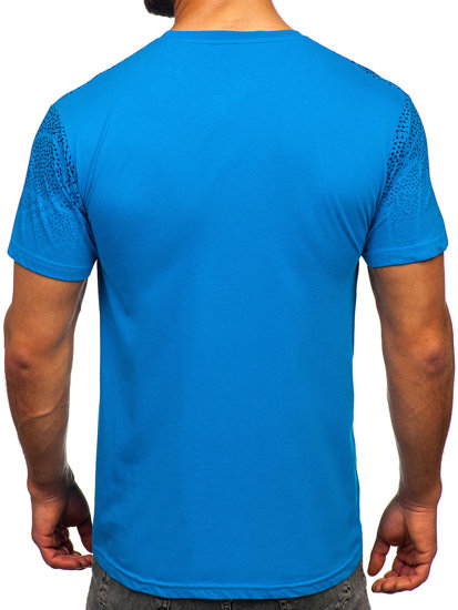 T-shirt in cotone da uomo azzurra Bolf 14710