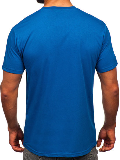 T-shirt in cotone da uomo azzurra Bolf 14752