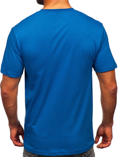 T-shirt in cotone da uomo azzurra Bolf 14769