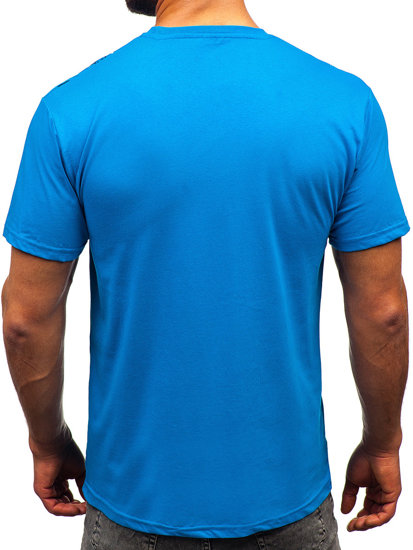 T-shirt in cotone da uomo celeste Bolf 14722