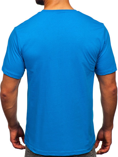 T-shirt in cotone da uomo celeste Bolf 14748