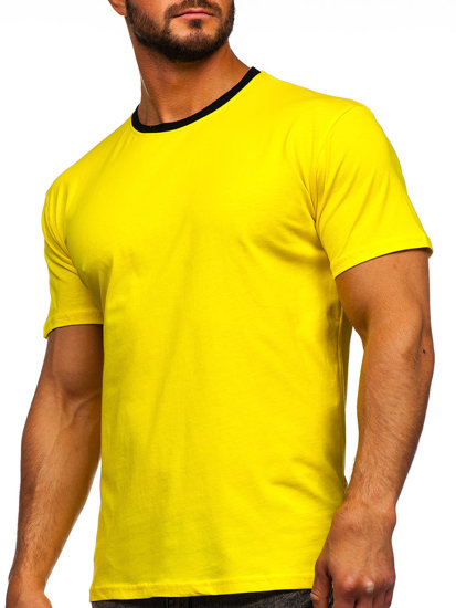 T-shirt in cotone da uomo gialla Bolf 0004