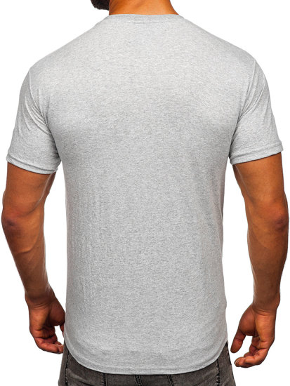 T-shirt in cotone da uomo grigia Bolf 14701