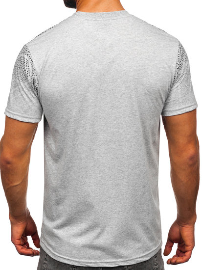 T-shirt in cotone da uomo grigia Bolf 14710