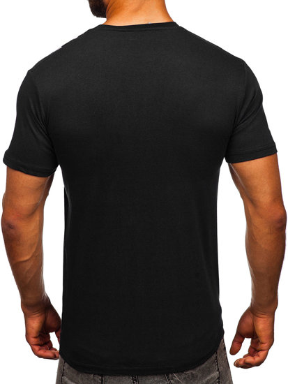 T-shirt in cotone da uomo nera Bolf 14701