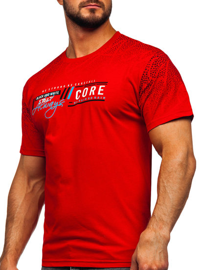 T-shirt in cotone da uomo rossa Bolf 14710