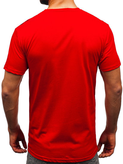 T-shirt in cotone da uomo rossa Bolf 14722