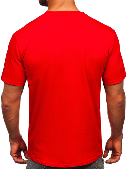 T-shirt in cotone da uomo rossa Bolf 14731