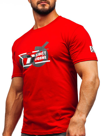 T-shirt in cotone da uomo rossa Bolf 14736