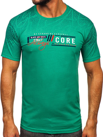 T-shirt in cotone da uomo verde Bolf 14710