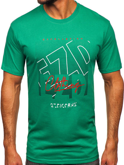 T-shirt in cotone da uomo verde Bolf 14748