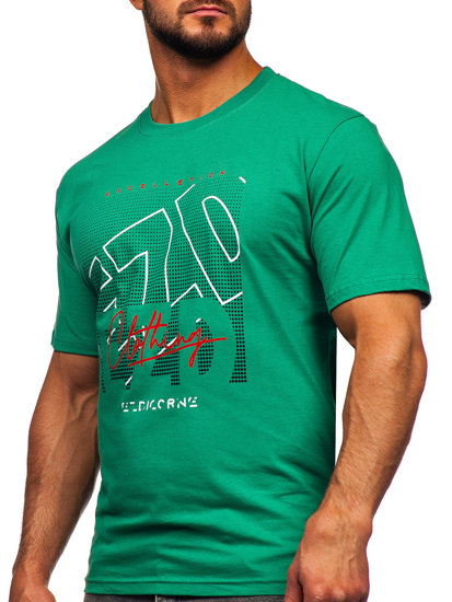 T-shirt in cotone da uomo verde Bolf 14748