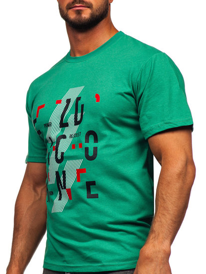 T-shirt in cotone da uomo verde Bolf 14752