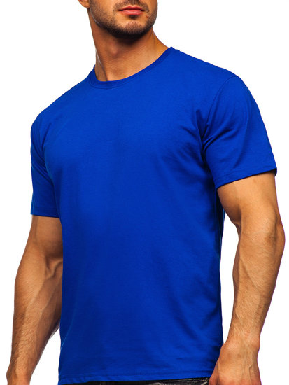 T-shirt in cotone senza stampa da uomo bluette Bolf 192397