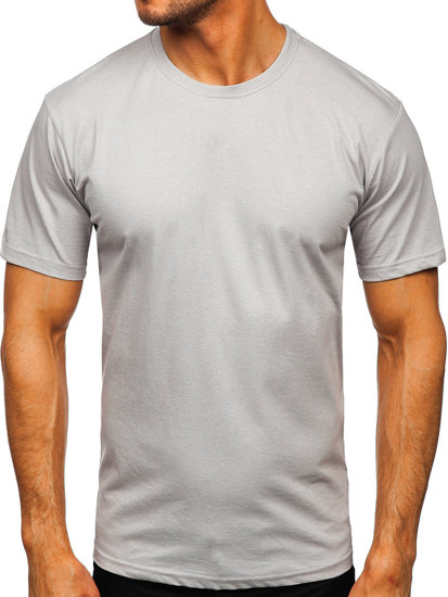 T-shirt in cotone senza stampa da uomo grigio Bolf 192397