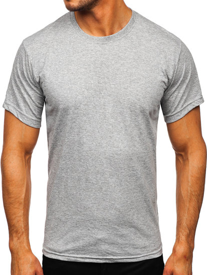 T-shirt in cotone senza stampa da uomo grigio scuro Bolf 192397