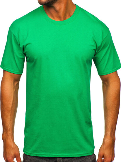 T-shirt in cotone senza stampa da uomo verde Bolf B459