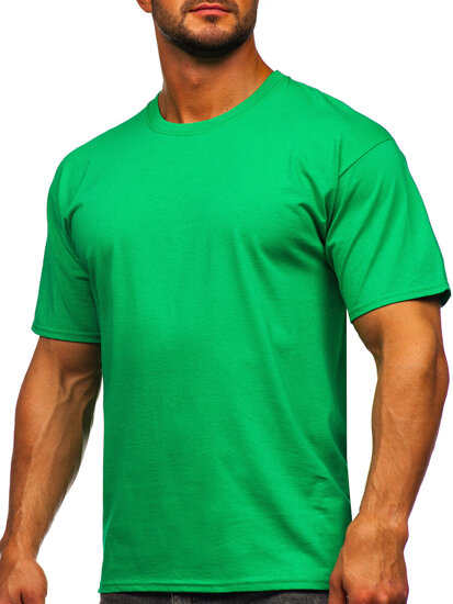 T-shirt in cotone senza stampa da uomo verde Bolf B459