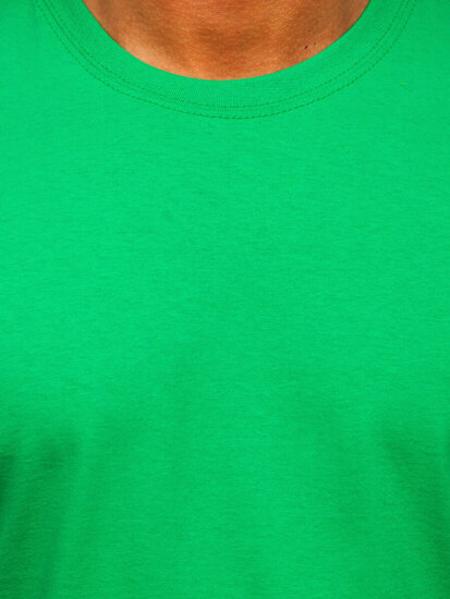 T-shirt in cotone senza stampa da uomo verde Bolf B459