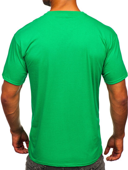 T-shirt in cotone senza stampa da uomo verde Bolf B459