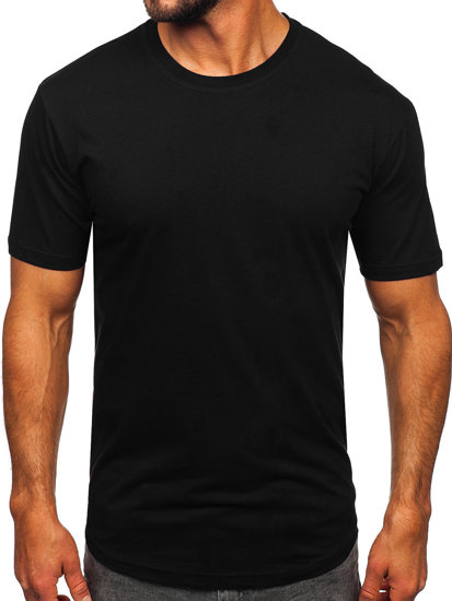 T-shirt lungo senza stampa da uomo nera Bolf 14290