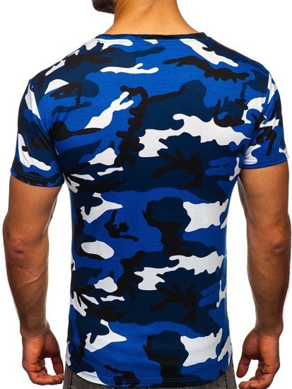 T-shirt mimetica da uomo azzurra Bolf S807