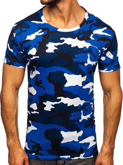 T-shirt mimetica da uomo azzurra Bolf S807