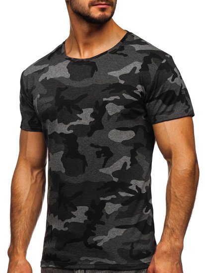 T-shirt mimetica da uomo grafite Bolf S807