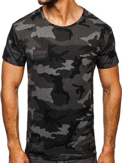 T-shirt mimetica da uomo grafite Bolf S807