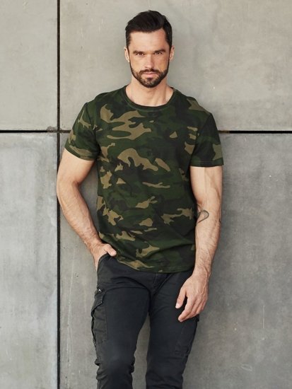 T-shirt mimetica da uomo khaki Bolf S807