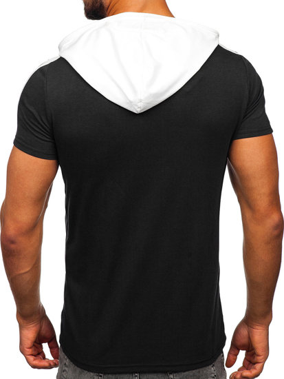 T-shirt senza stampa con cappuccio nera Bolf 8T299