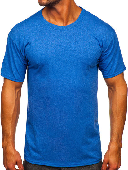 T-shirt senza stampa da uomo azzurro Bolf B10